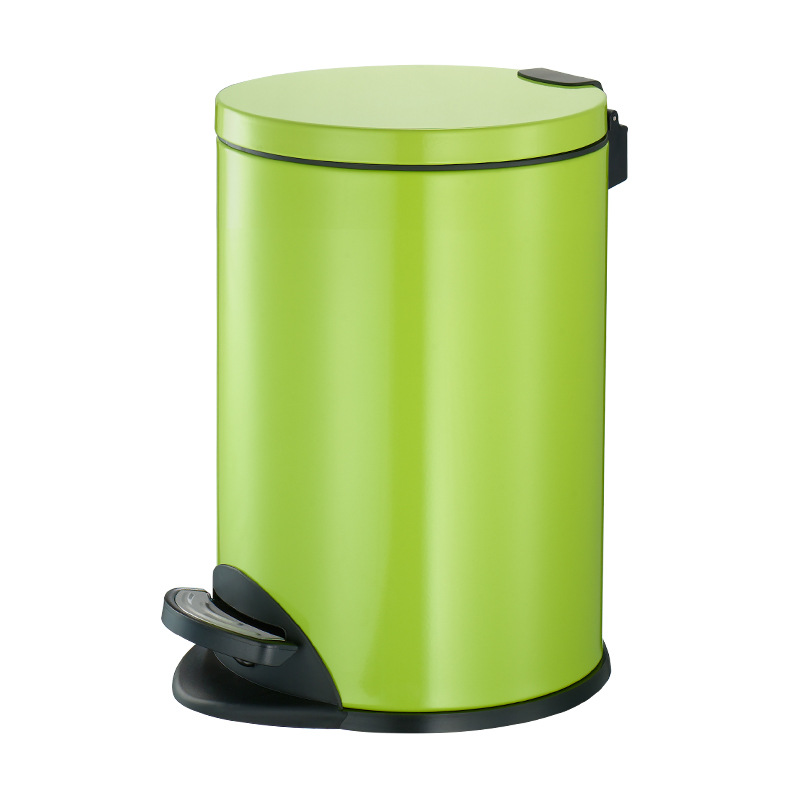 Cubo de basura con pedal de cuatro colores con acero inoxidable para habitaciones (KL-010A)