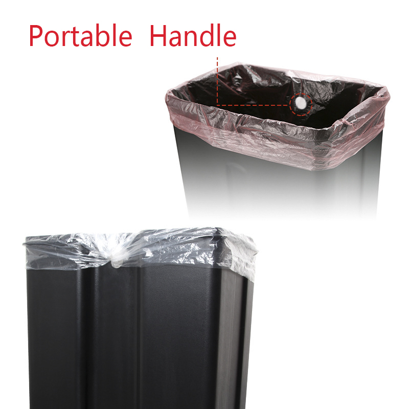 Cubo de basura con pedal rectangular de amortiguación hidráulica satinada (KL-6106)
